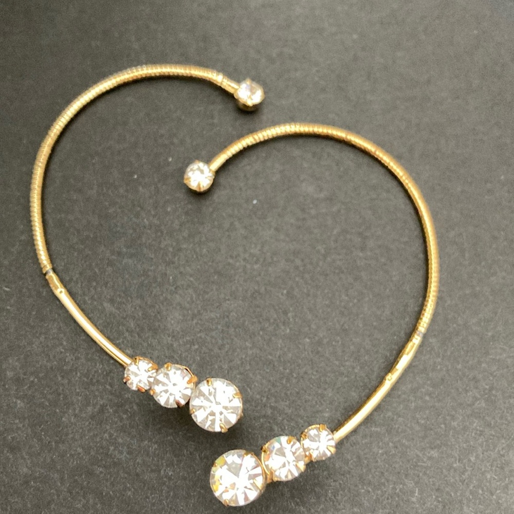 Avon Goldtone & Rhinestone Wrap-Around Adjustable Earrings | Vintage NIB E25